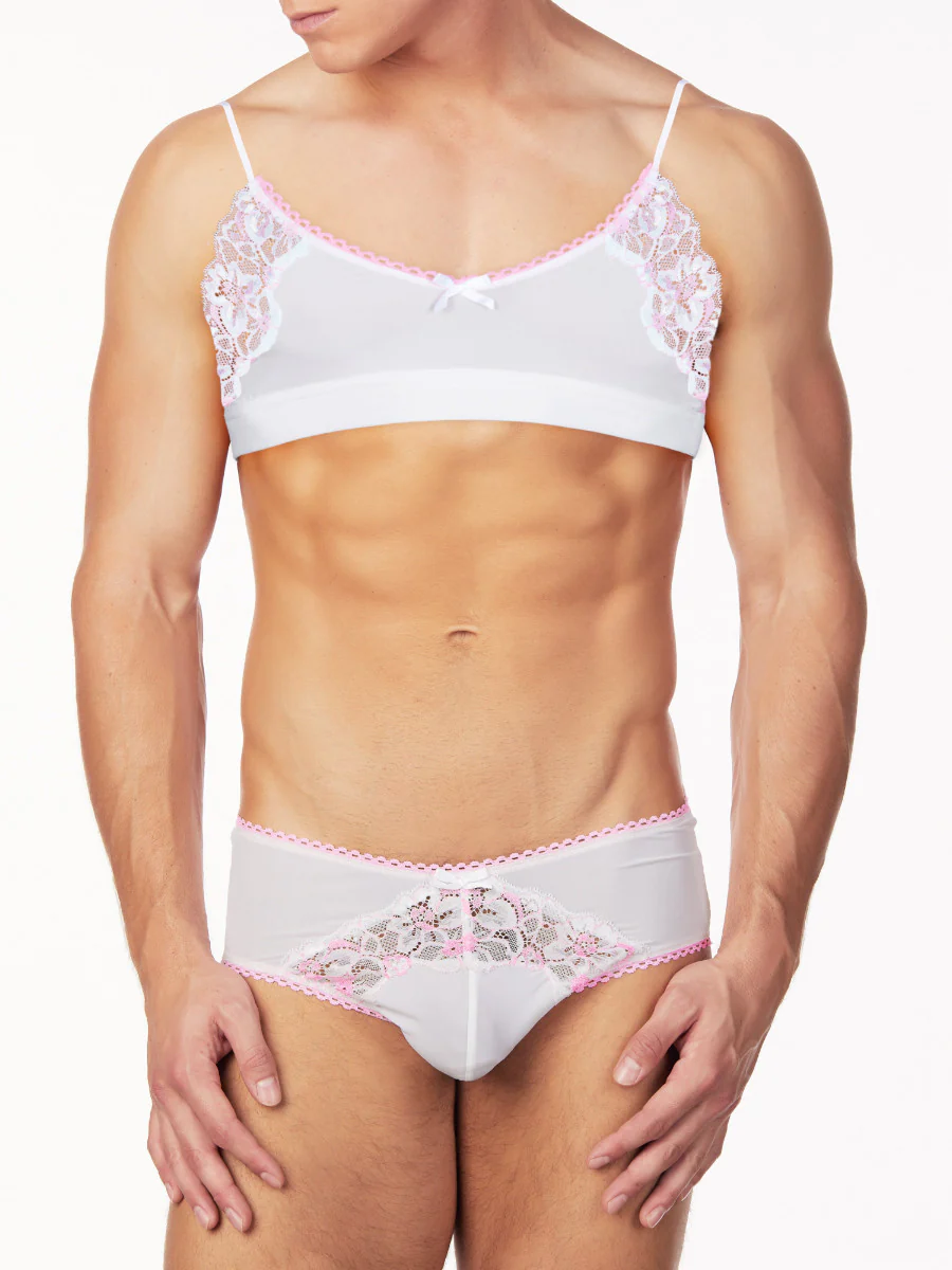 The Pink and White Bralette