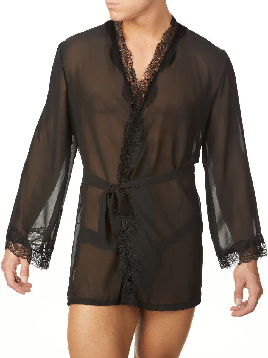 Chiffon and Lace Robe