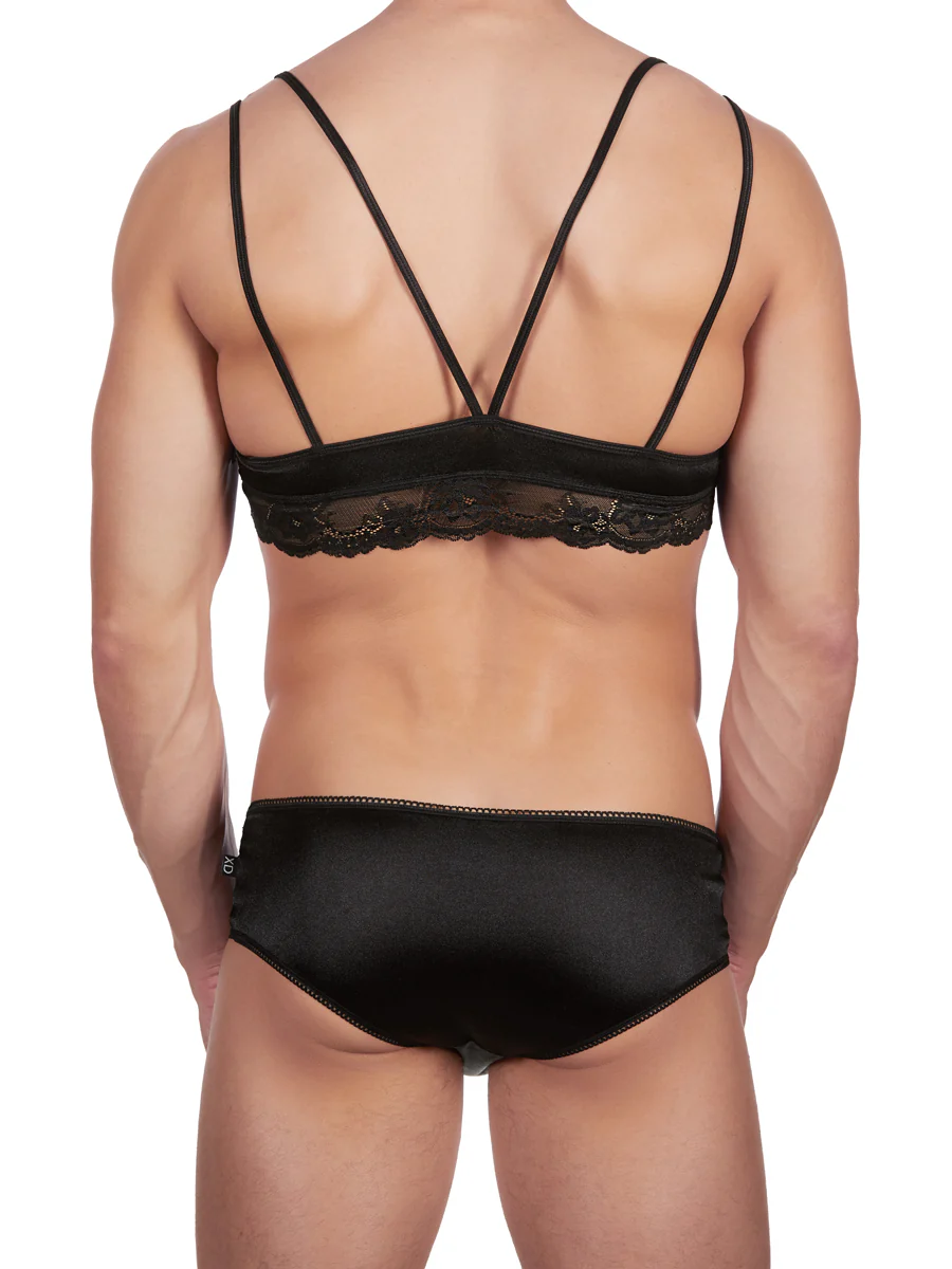 Glistening Satin & Lace Bra - Image 2