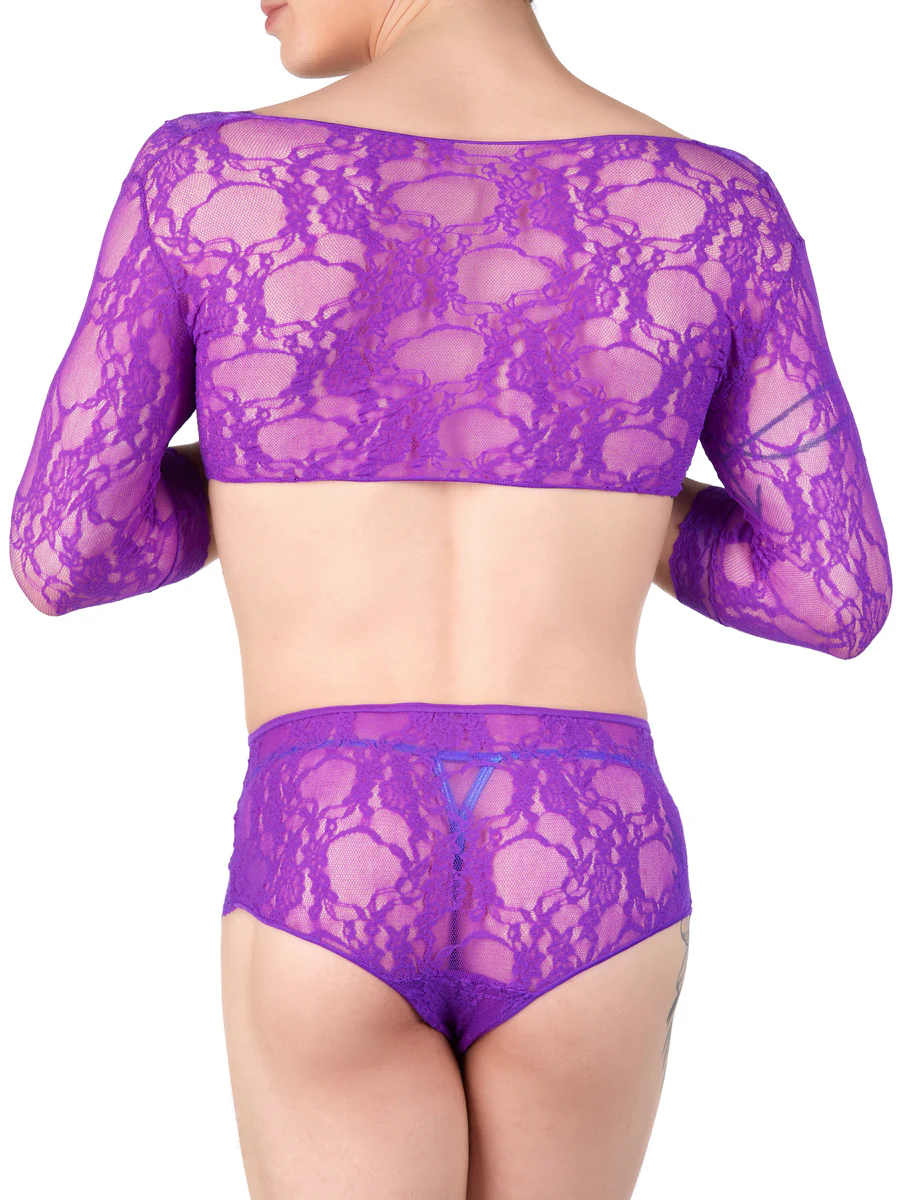 Floral Lace V-Neck Teddy - Image 2