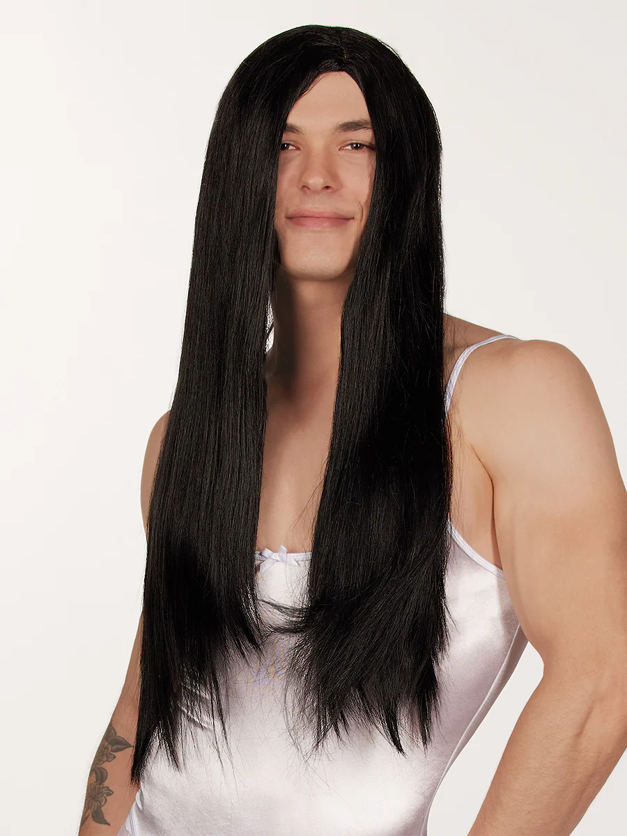 Long Black Straight Wig - Image 4