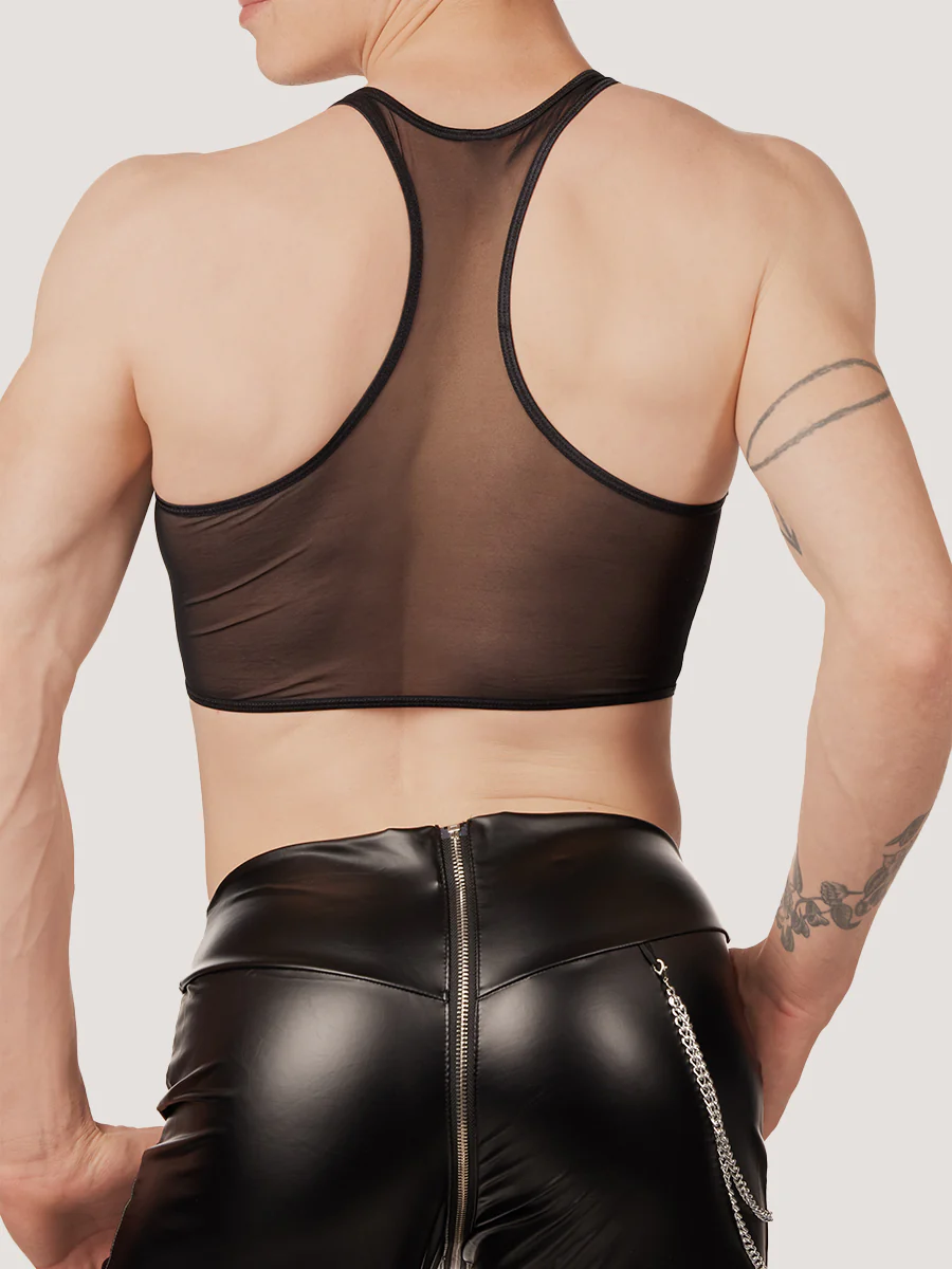 Mesh Zip Crop Top - Image 3