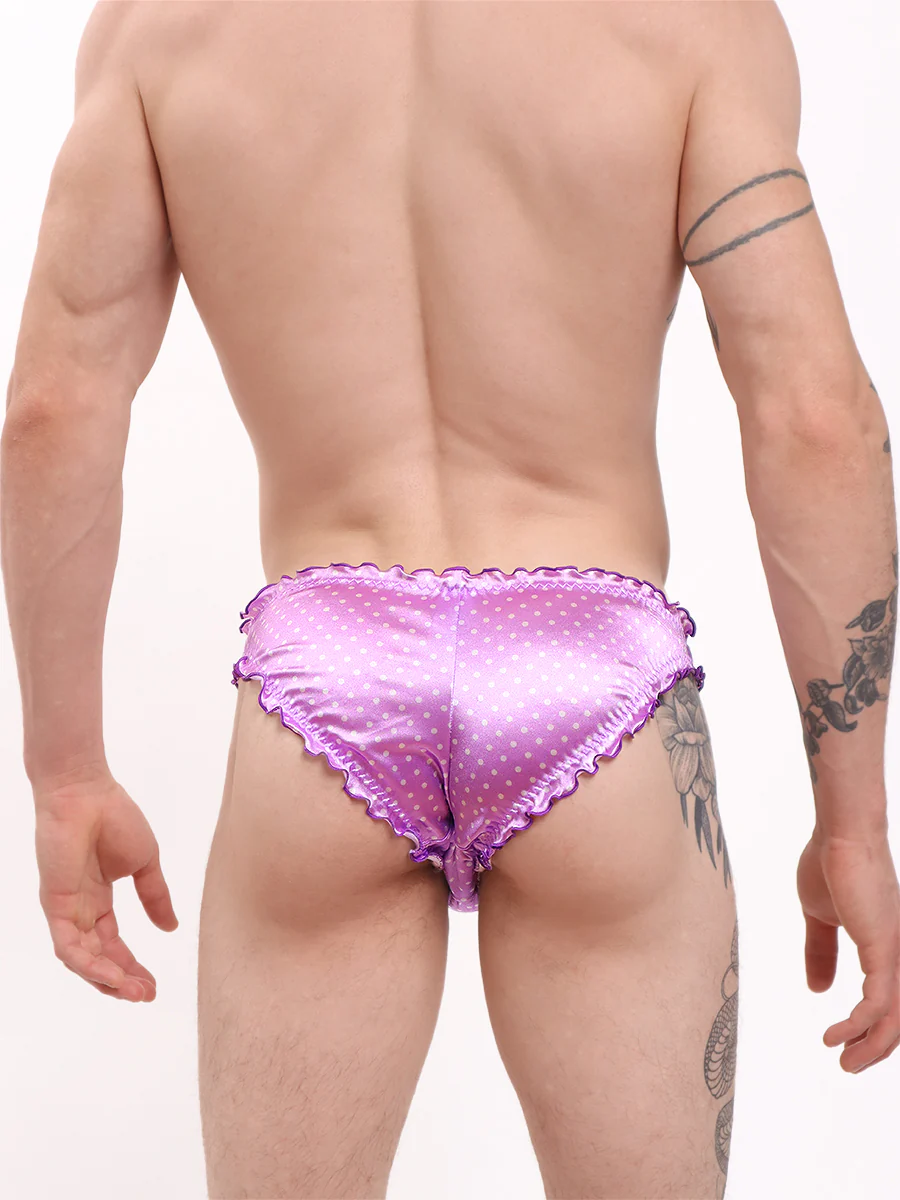 Polka Dot Satin Frilly Panty - Image 3