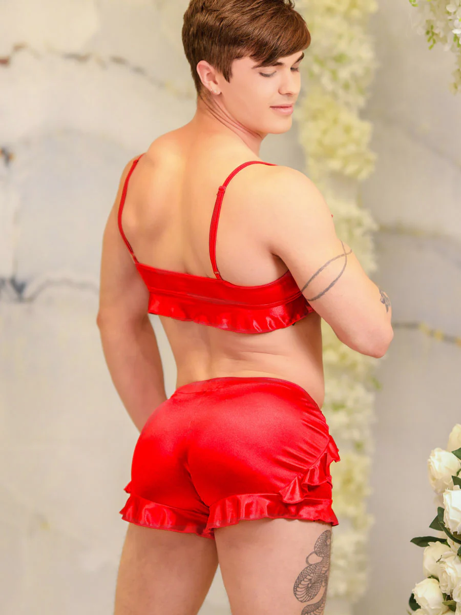 Luxe Satin Ruffle Bra - Image 2