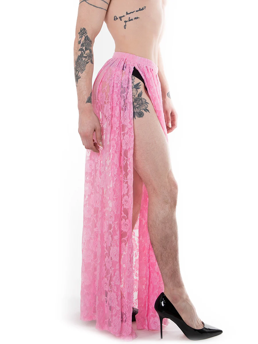 Pink Lace Maxi Skirt - Pre-Order Item - Image 2