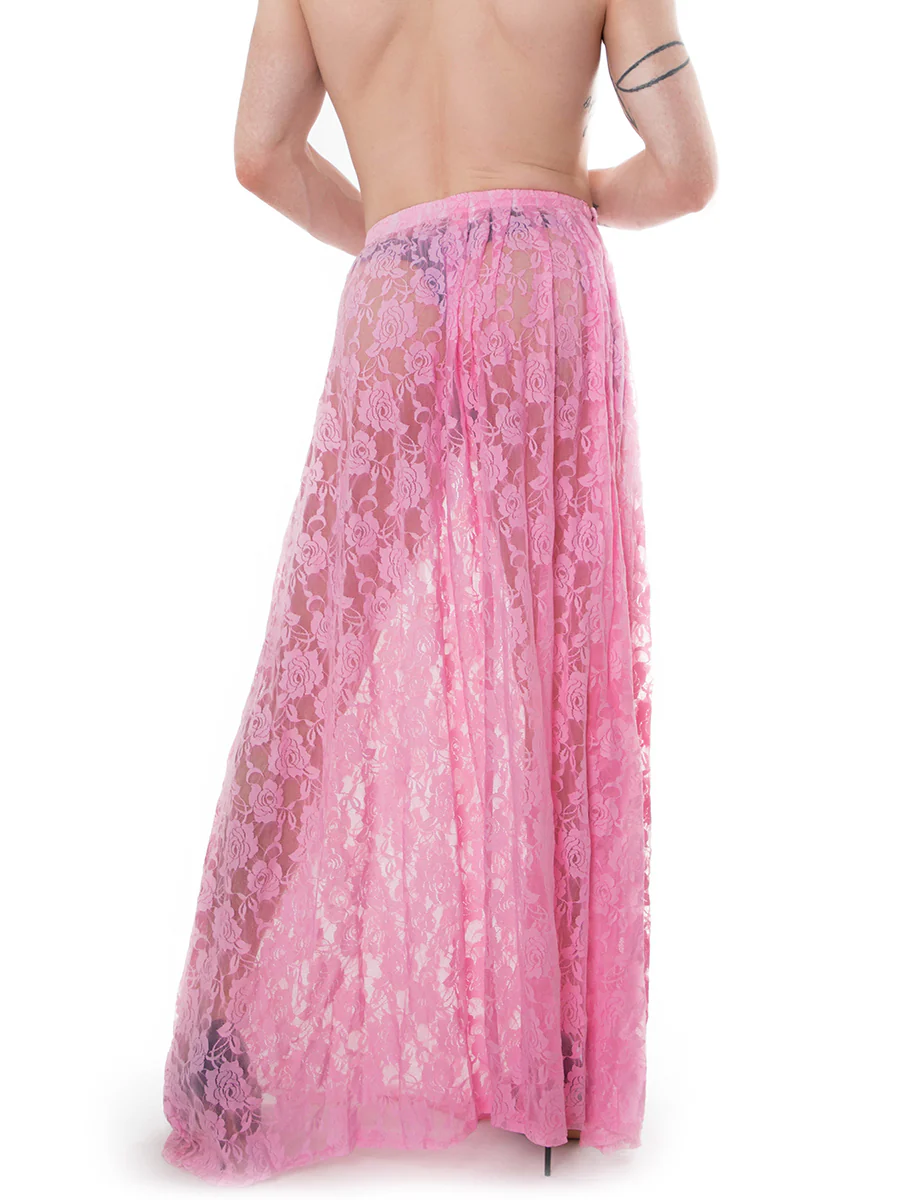 Pink Lace Maxi Skirt - Pre-Order Item - Image 3