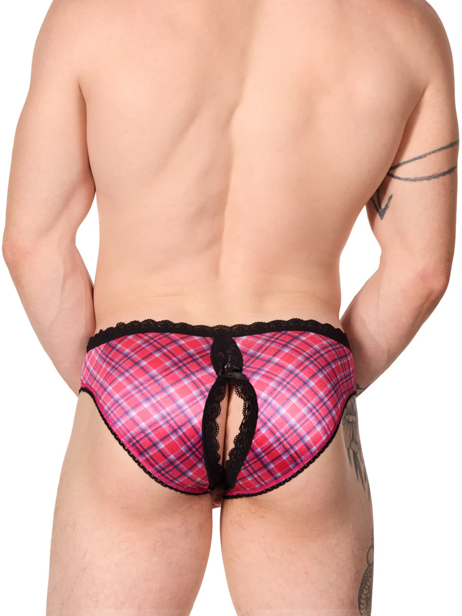 Printed Luxe Satin Crotchless Panty - Image 4