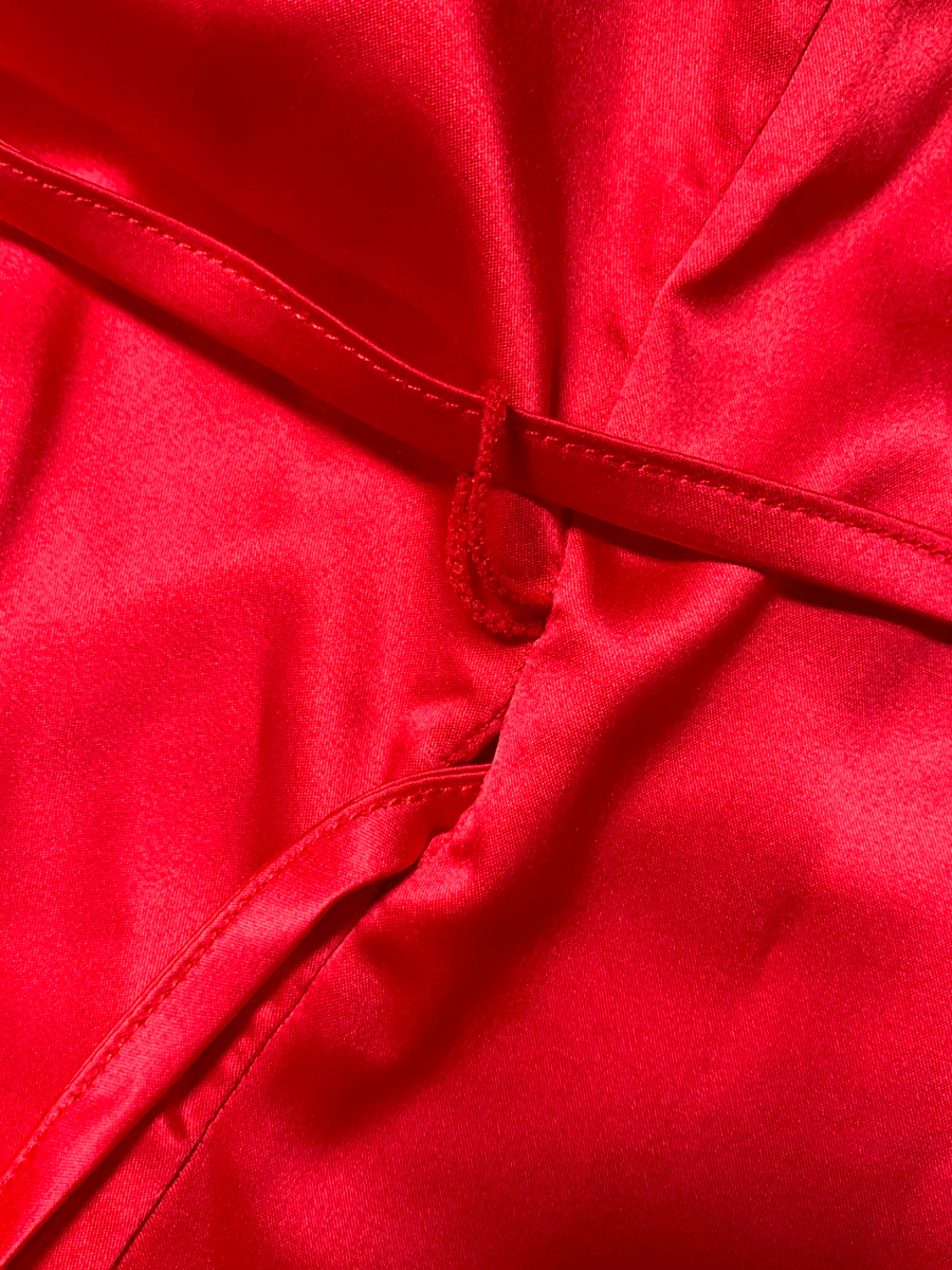 Satin Wrap Dress - Image 3