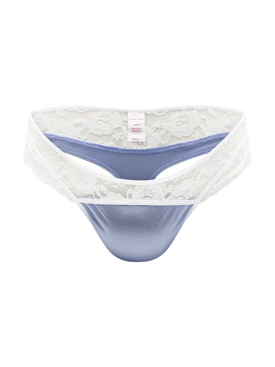 Luxe Satin & Lace Thong - Image 5