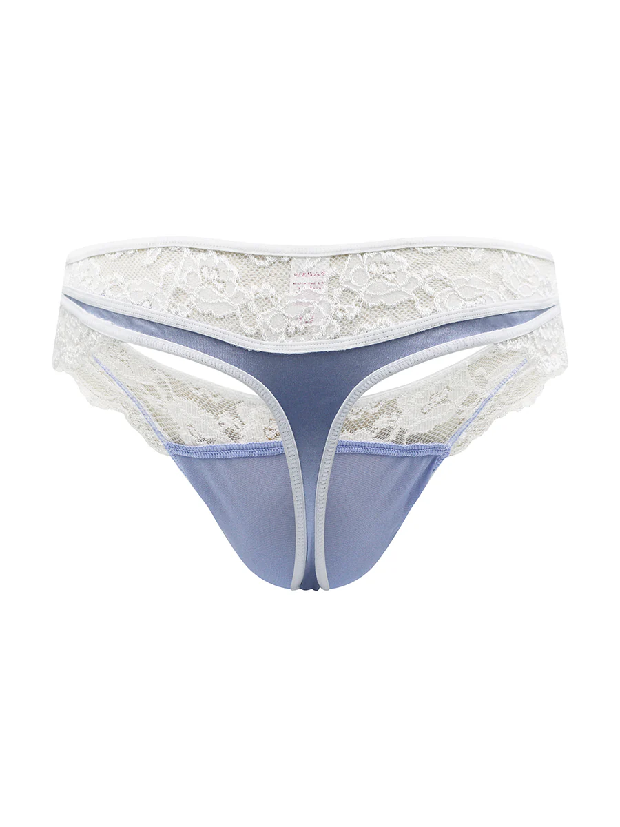 Luxe Satin & Lace Thong - Image 6