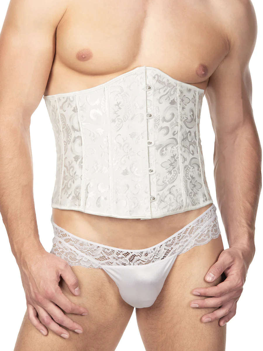 White Floral Print Corset