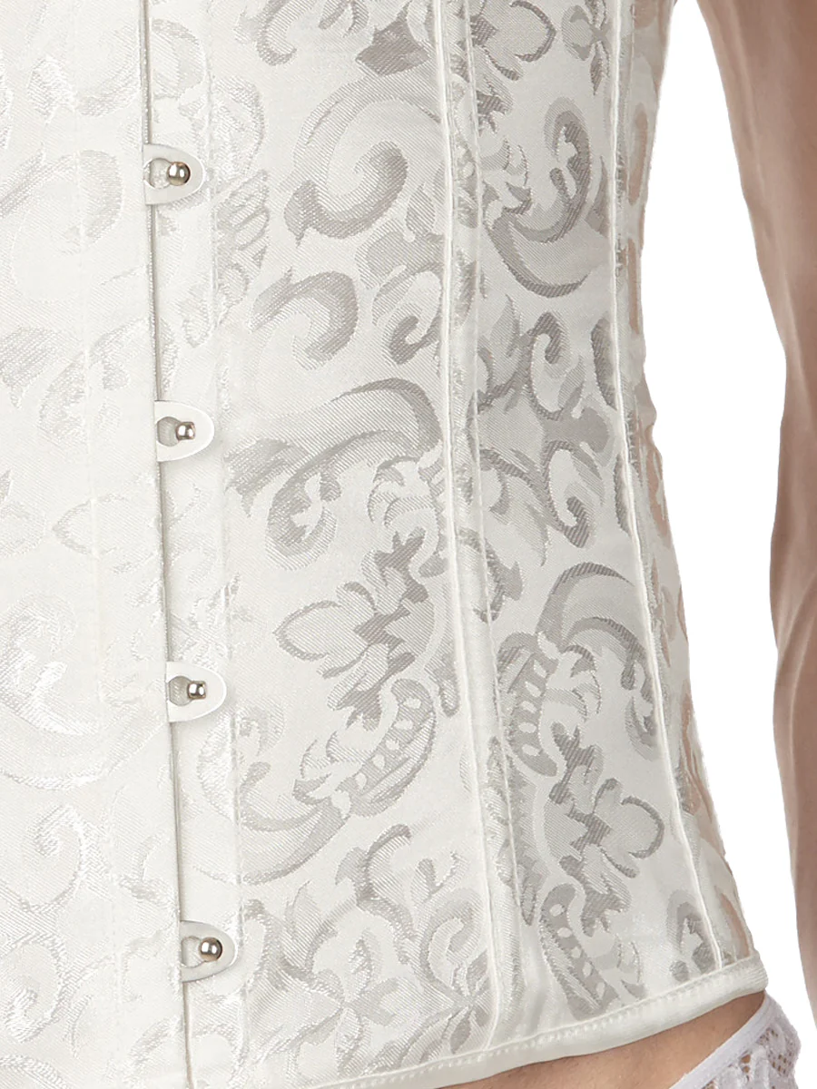 White Floral Print Corset - Image 3